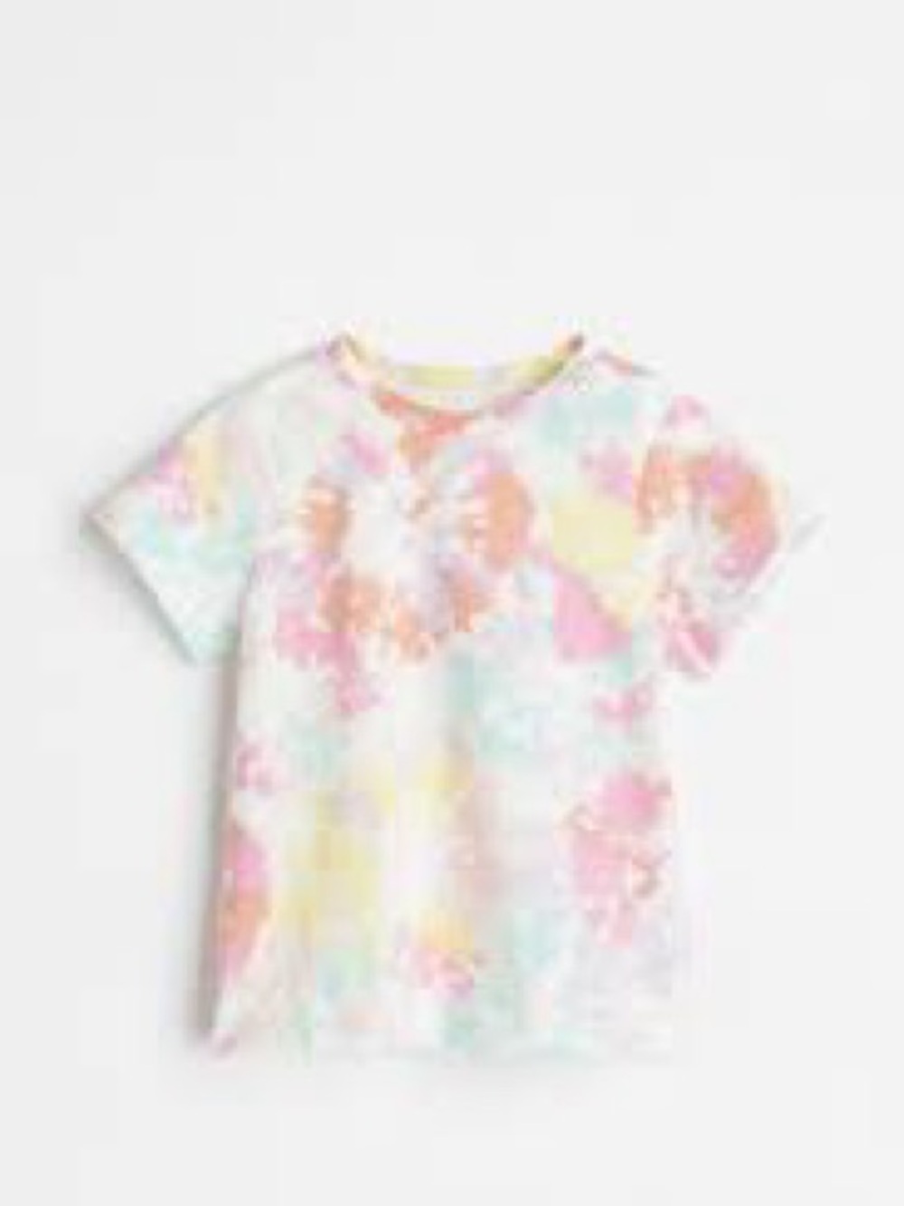 H&M Pastel Tie-Dye Short Sleeve Tee in Pink, Yellow, Blue, Purple, Cream